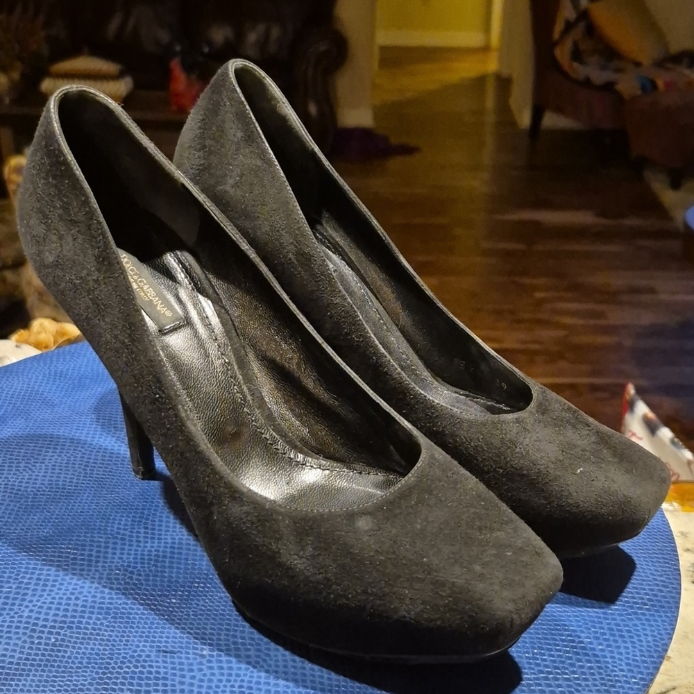 Dolce & Gabbana Black Suede With 1"platform. High Heel sz. 38 (#1706) - Picture 2 of 16